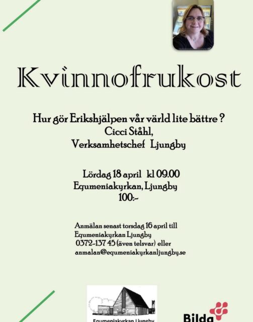 Kvinnofrukost lördag 18 april kl 09:00
