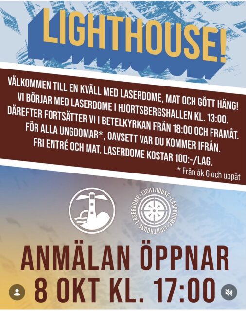 Lighthouse 7 nov för alla ungdomar från åk 6 och uppåt